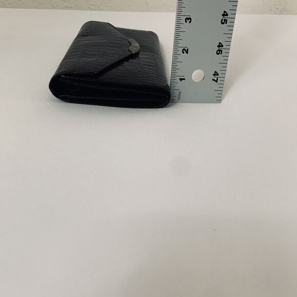 Vintage Ralph Lauren Wallet Alligator Embossed Leather Black Rare Production 80s - Picture 11 of 13